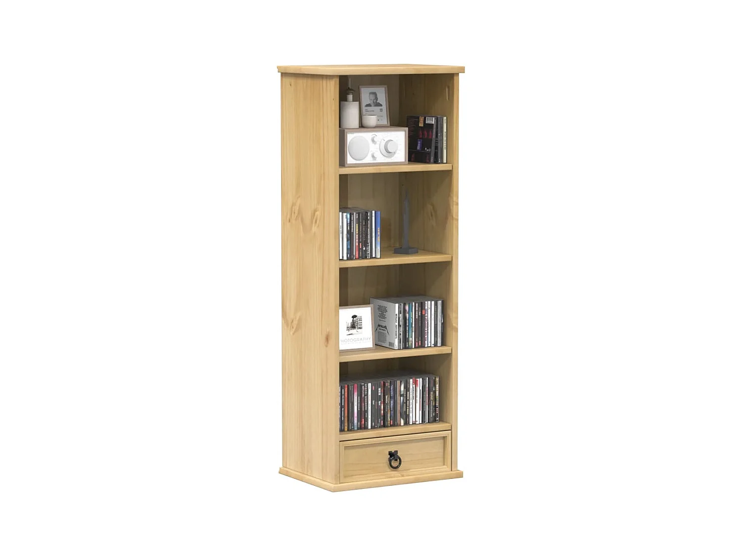 Armoire à CD Corona 40x30x110 cm bois de pin massif
