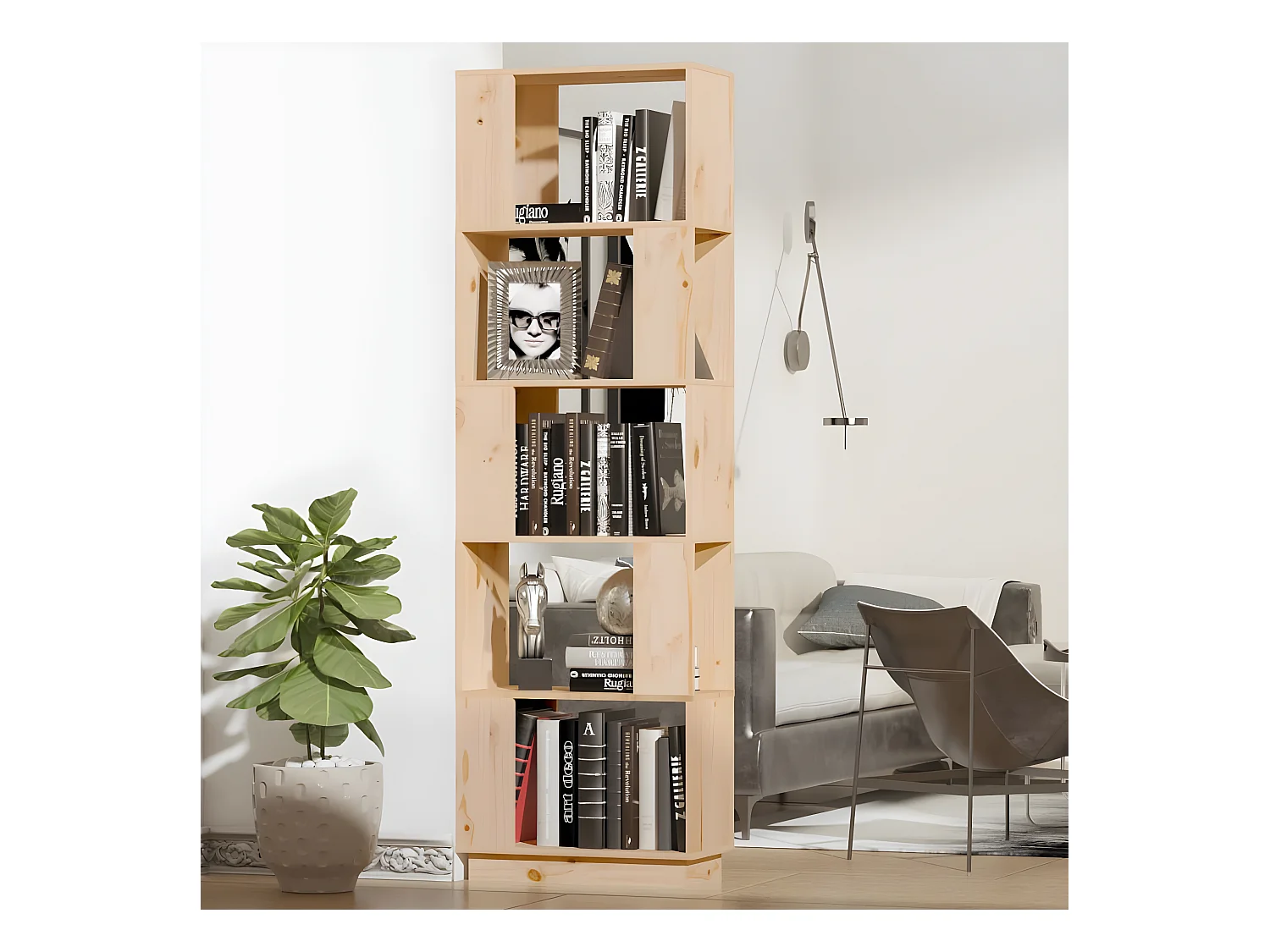 Bibliothèque/Séparateur de pièce 51x25x163,5 cm Pin solide