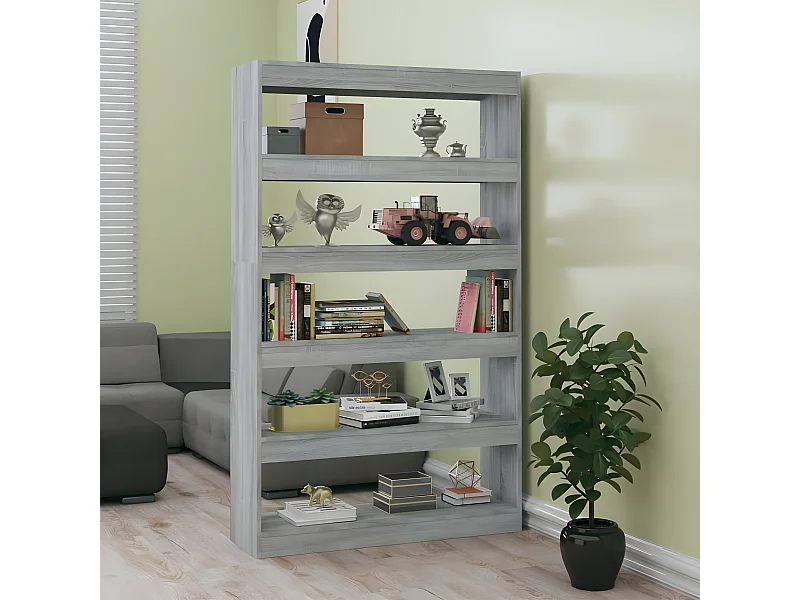 Estante/divisória 100x30x166 cm cor sonoma cinza