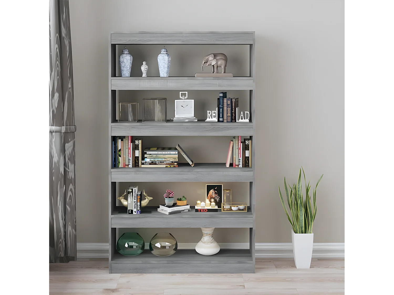 Bibliothèque/Séparateur de pièce Sonoma gris 100x30x166 cm