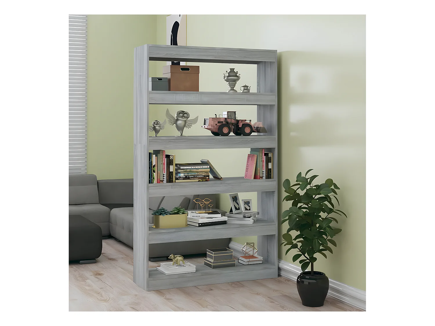 Bibliothèque/Séparateur de pièce Sonoma gris 100x30x166 cm
