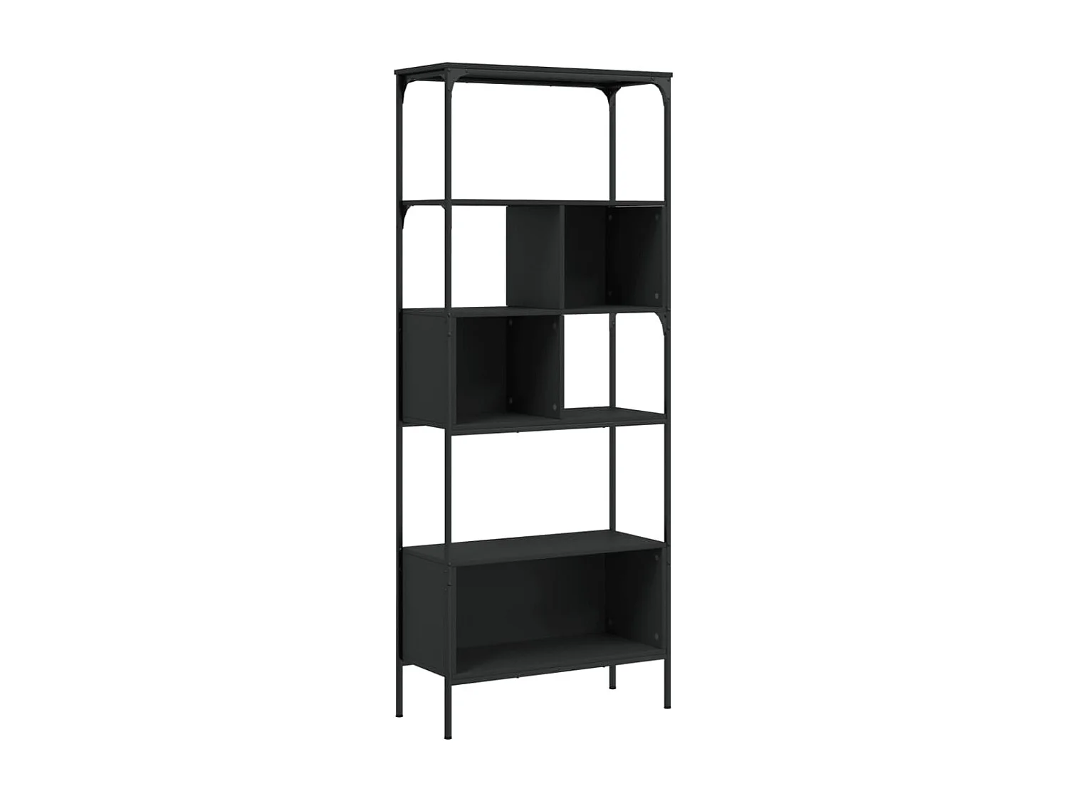 Librería 5 estantes madera de ingeniería negro 76x33x188,5 cm
