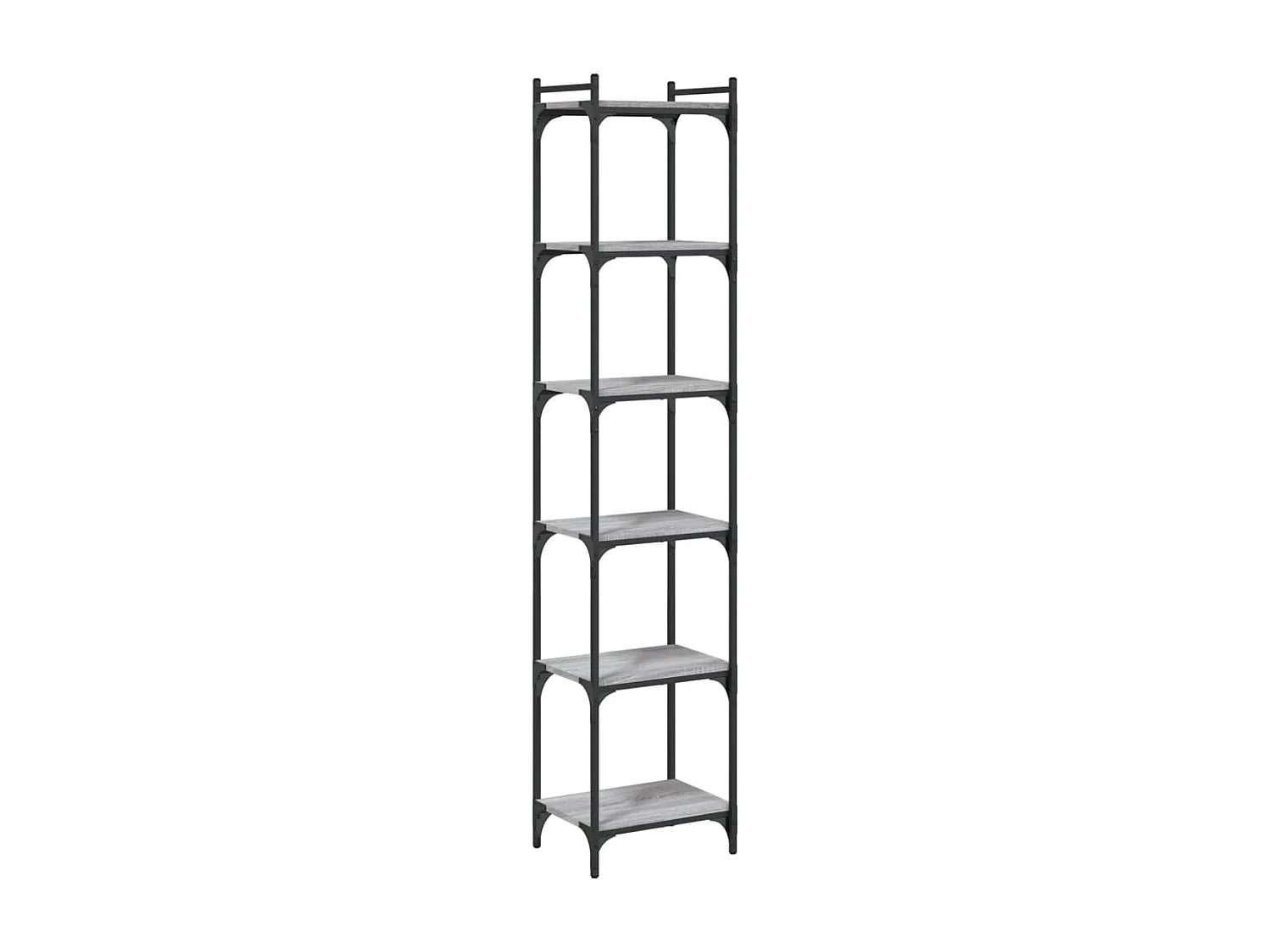 Librería 6 estantes madera ingeniería gris Sonoma 40x30x188 cm