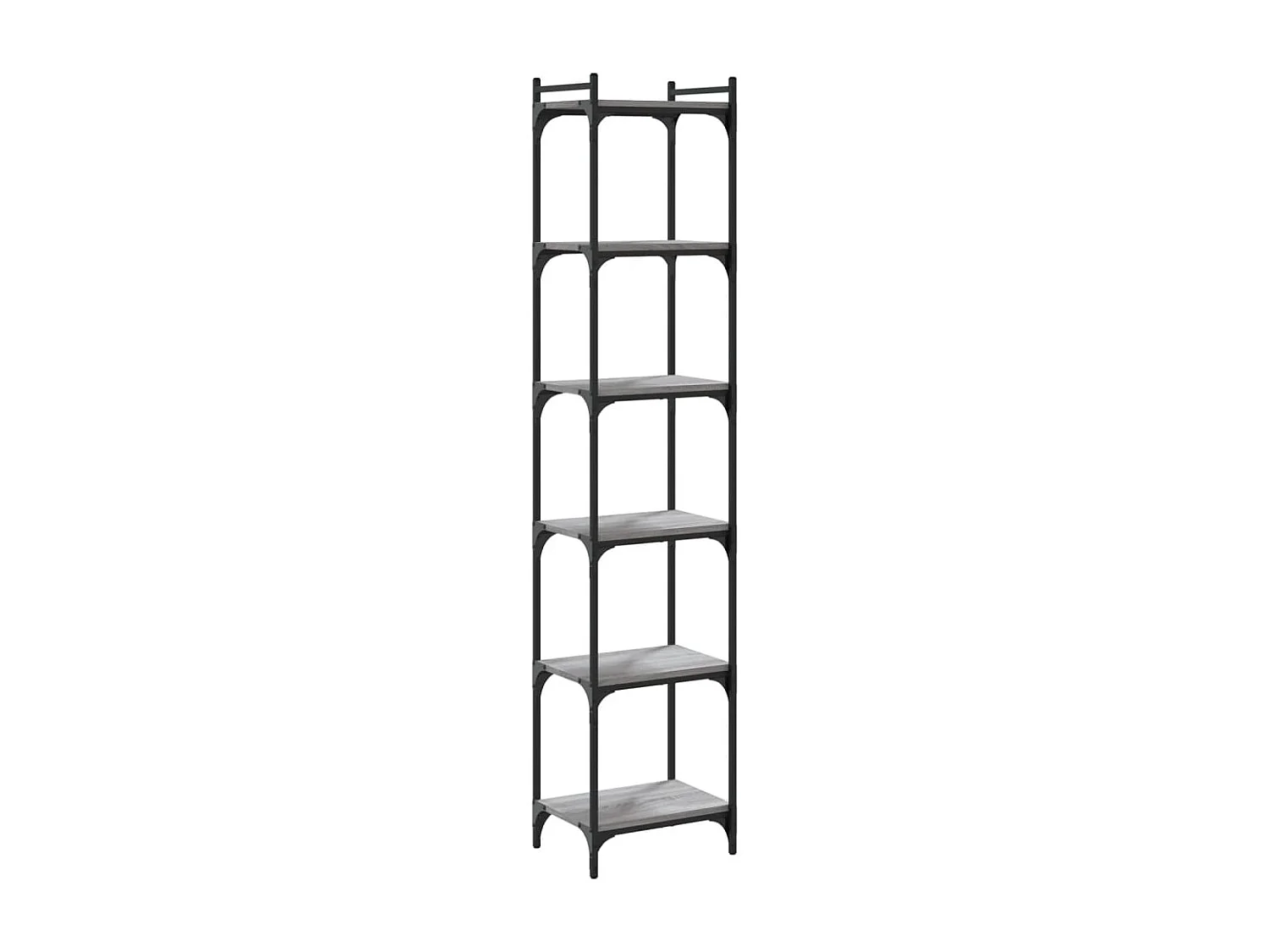 Librería 6 estantes madera ingeniería gris Sonoma 40x30x188 cm