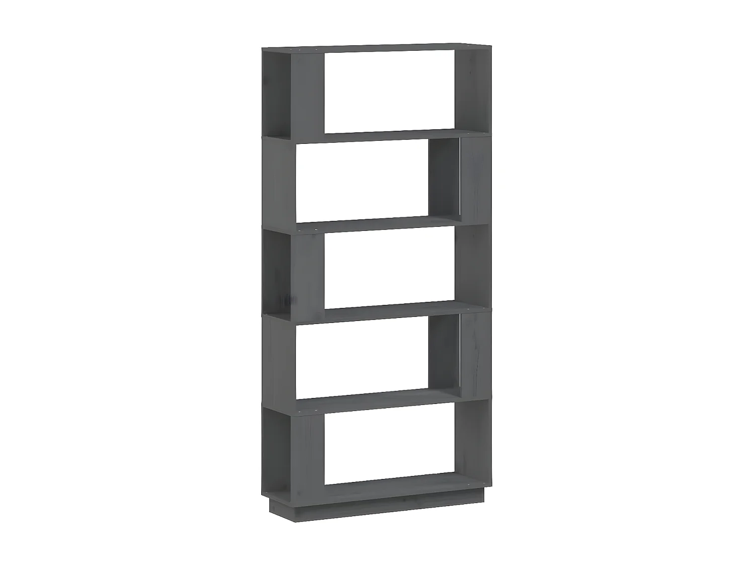 Bibliothèque/Séparateur de pièce Gris 80x25x163,5 cm Pin solide