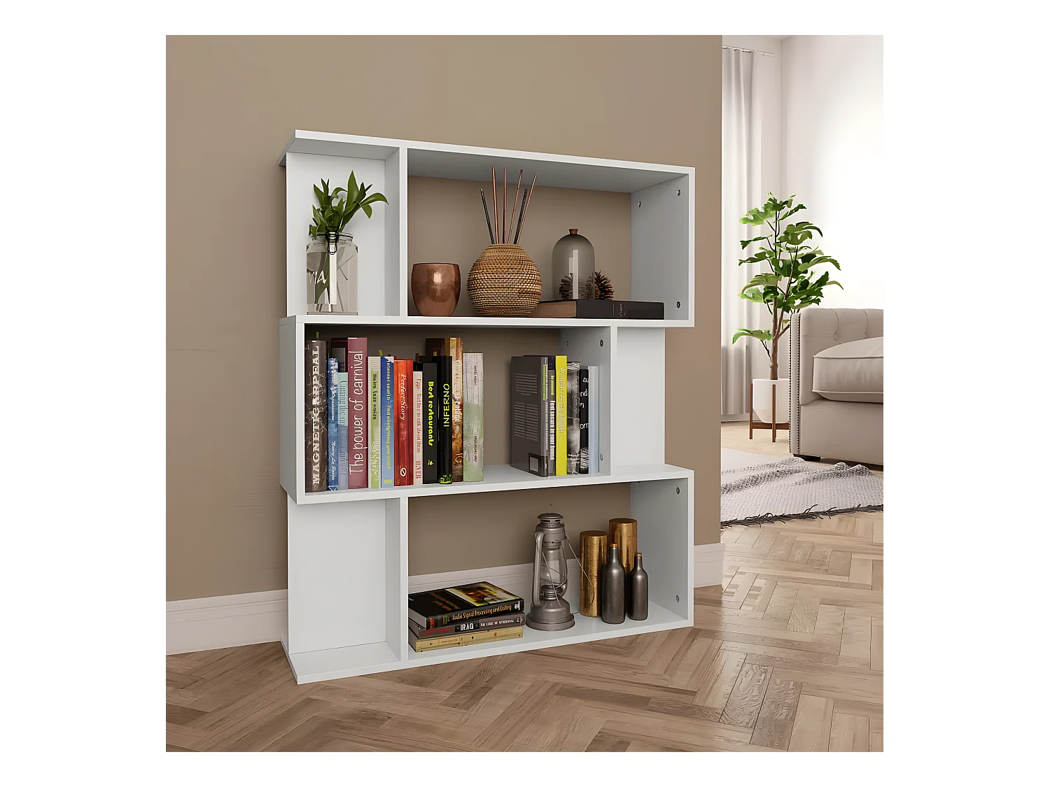 Bibliothèque/Cloison Blanc 80x24x96 cm Bois d'ingénierie