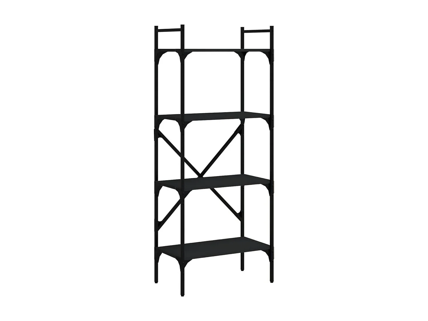 Bibliothèque à 4 niveaux noir 56x31,5x138,5cm bois d'ingénierie