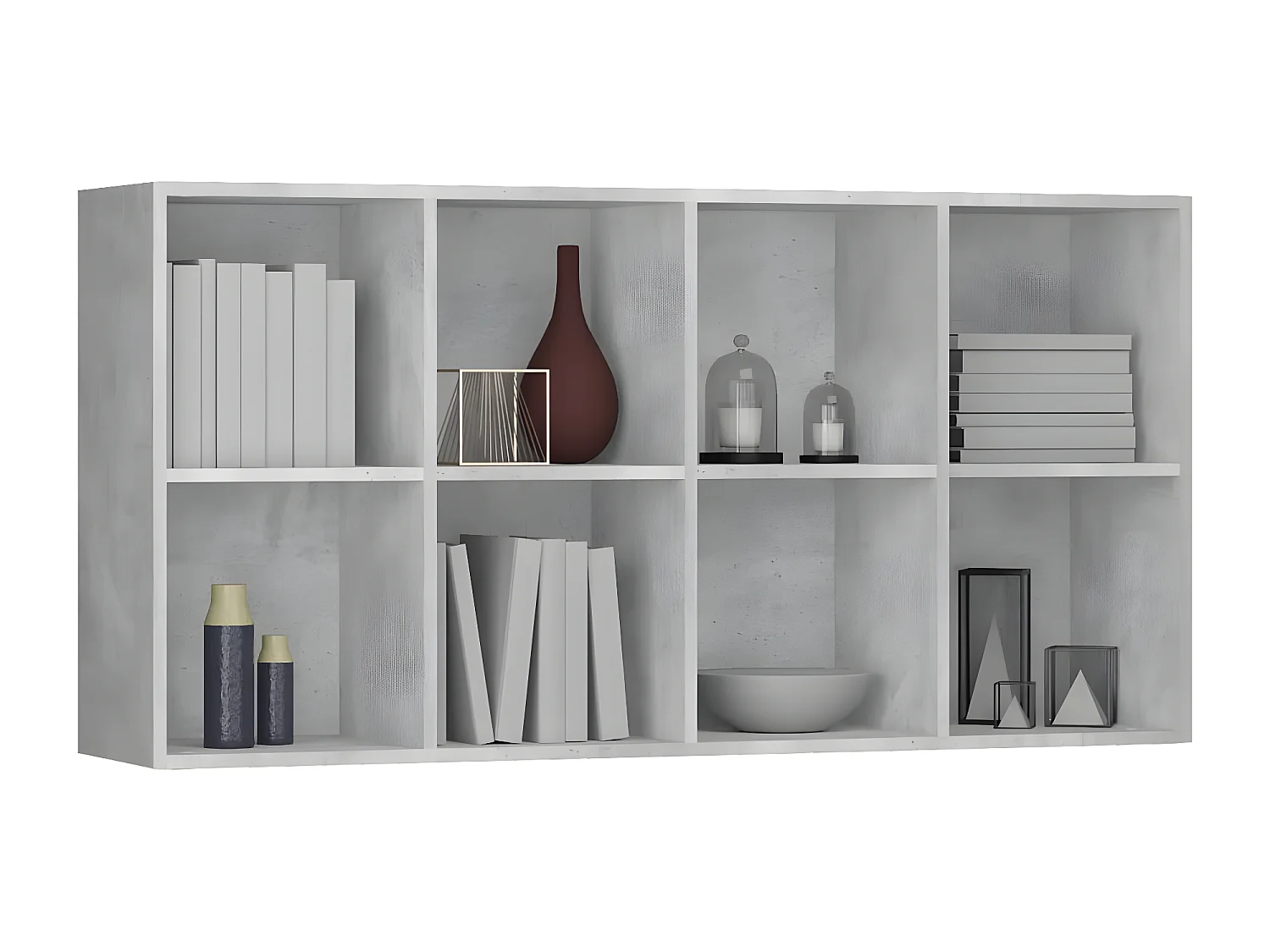 Boekenkast/dressoir 66x30x130 cm bewerkt hout betongrijs