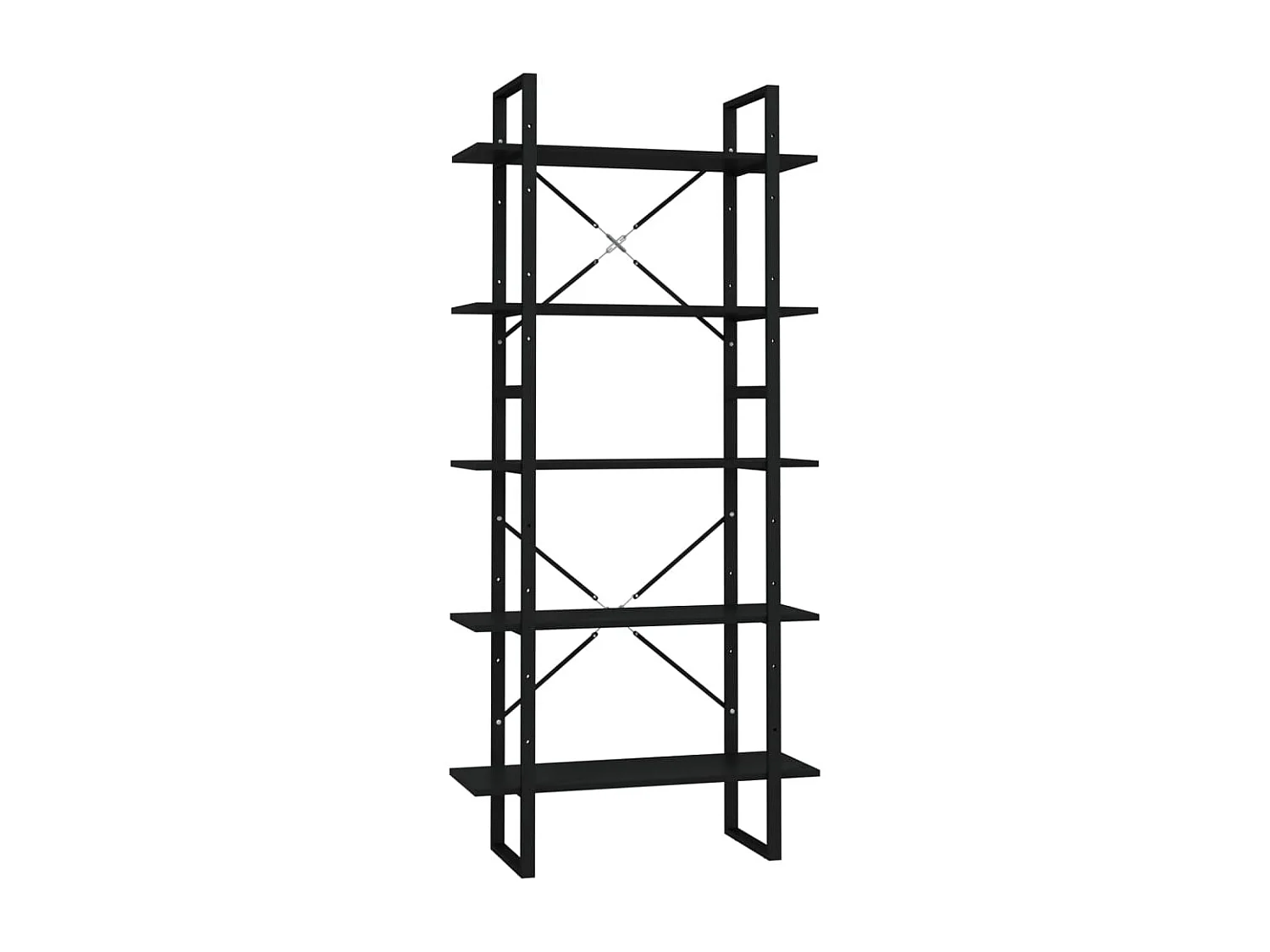 Estantería de 5 niveles madera de ingeniería negra 80x30x175 cm
