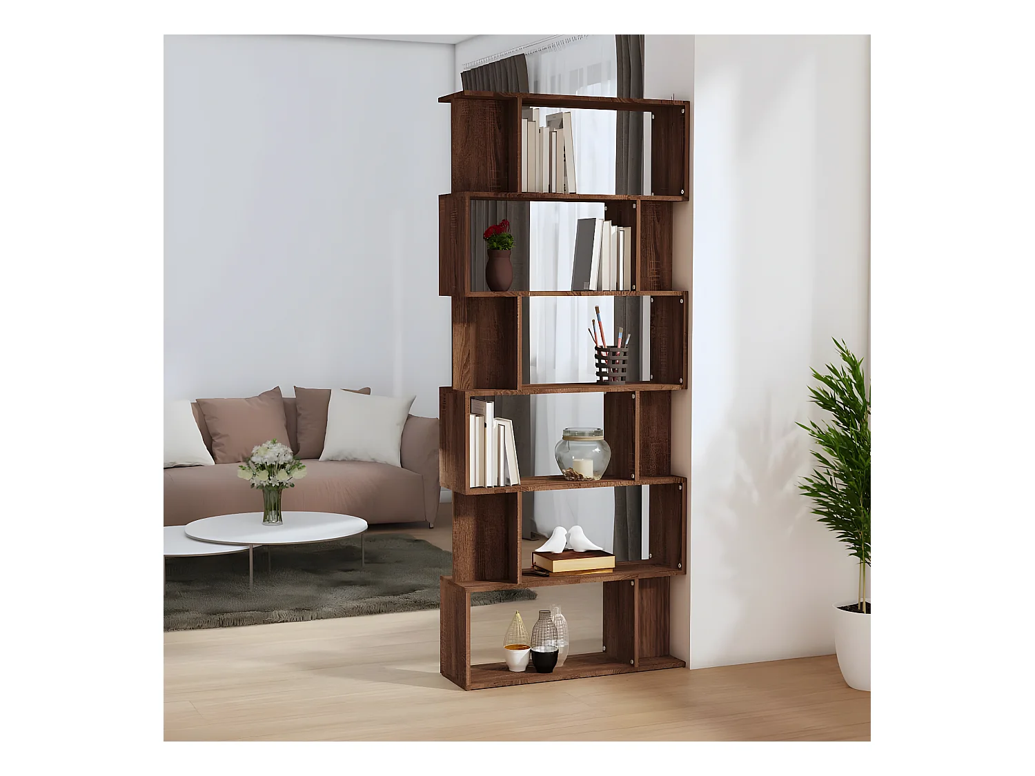 Bibliothèque/Cloison Chêne marron 80x24x192cm Bois d'ingénierie