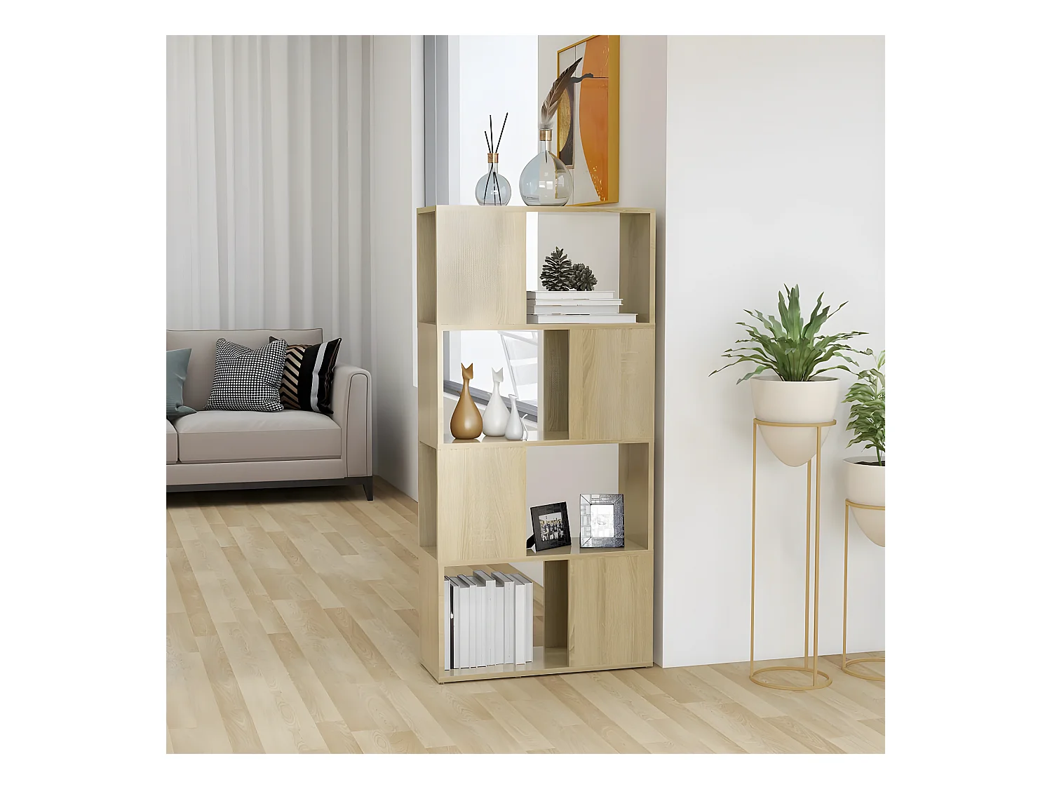 Bibliothèque/Séparateur de pièce Chêne Sonoma 60x24x124,5 cm