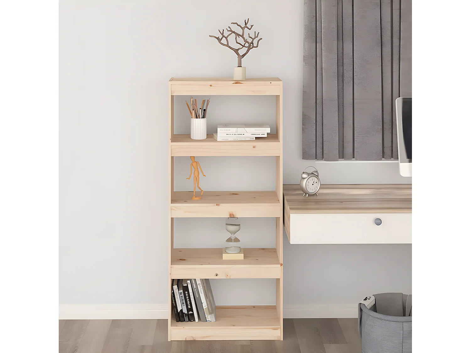 Estante/divisória 60x30x135,5 cm madeira de pinho maciça