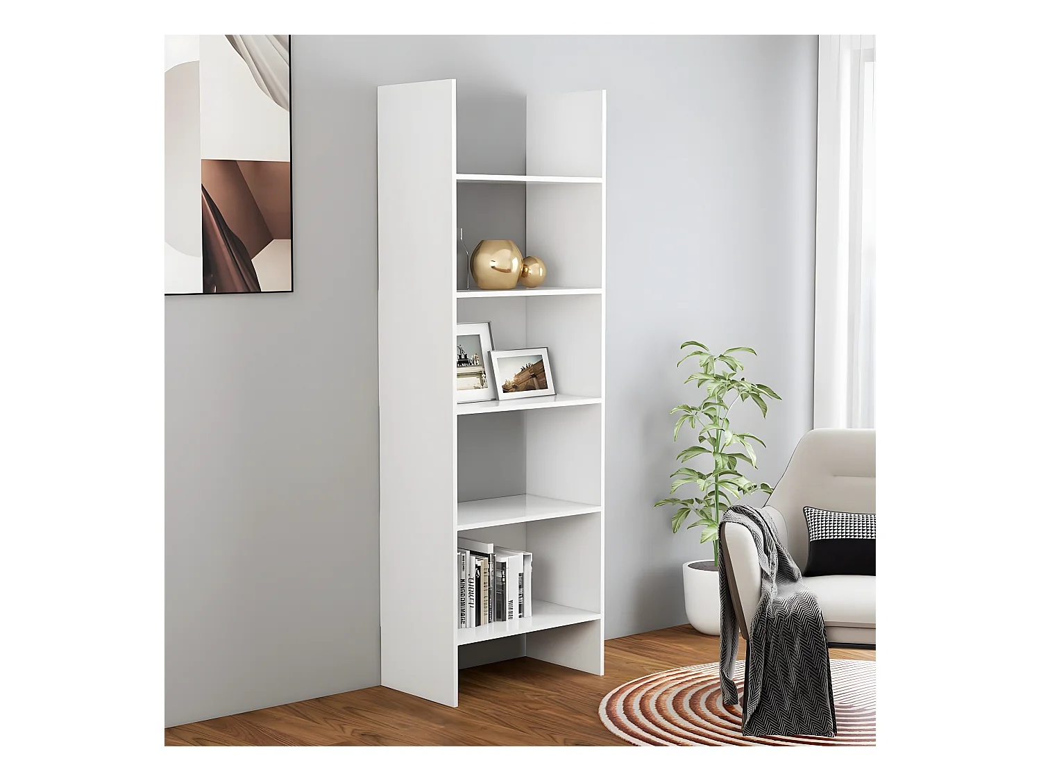 Bibliothèque Blanc 60x35x180 cm Aggloméré