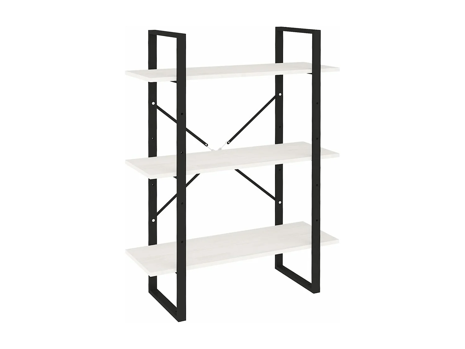 Bibliothèque à 3 niveaux Blanc 80x30x105 cm Bois de pin massif