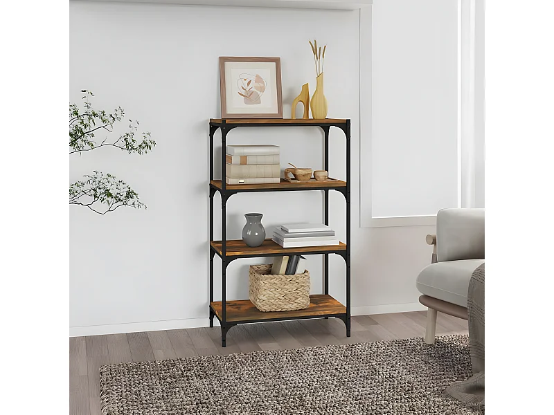 Bibliothèque Chêne fumé 60x33x100 cm Bois d'ingénierie