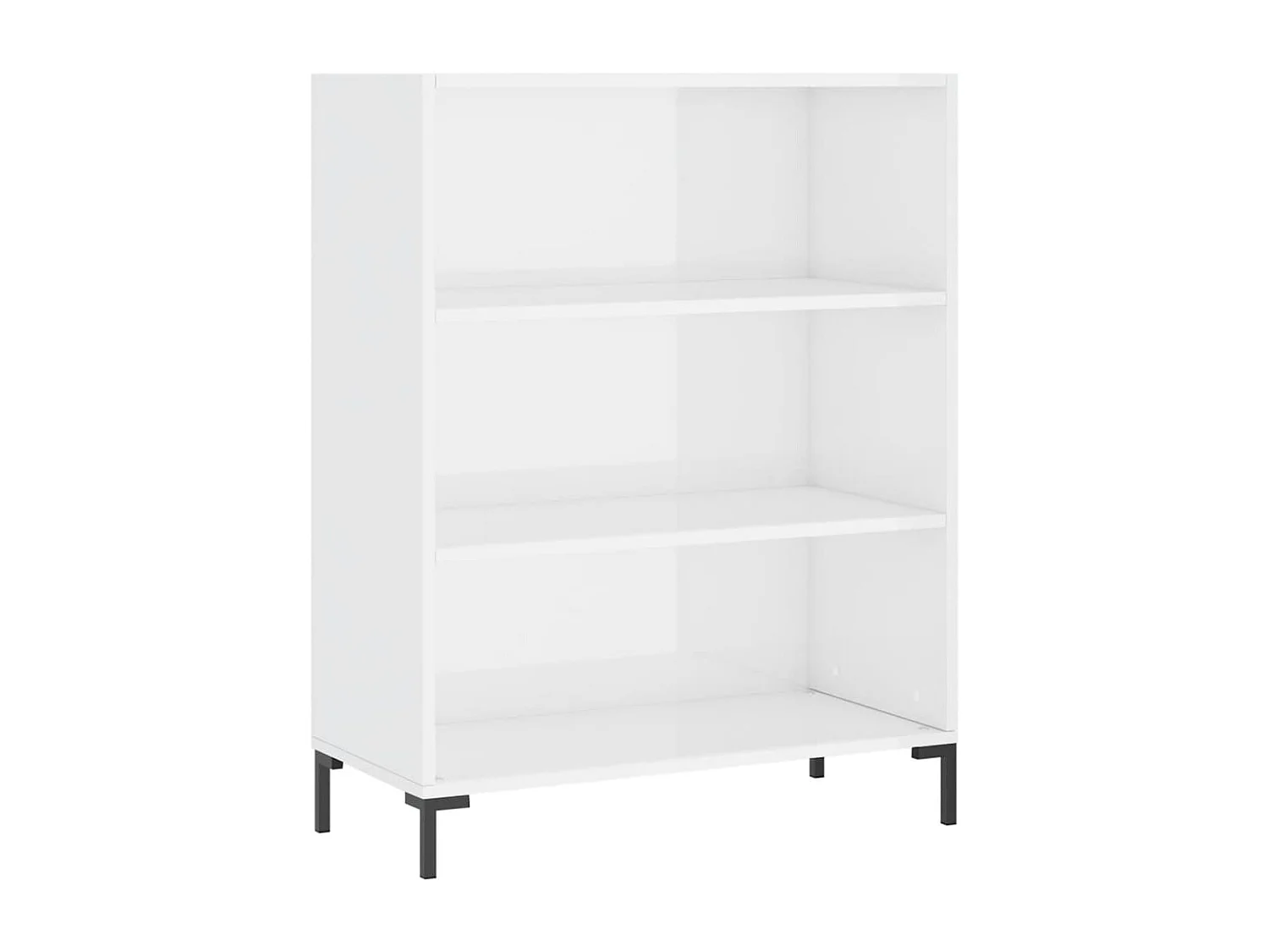 Bibliothèque blanc brillant 69,5x32,5x90 cm bois d'ingénierie