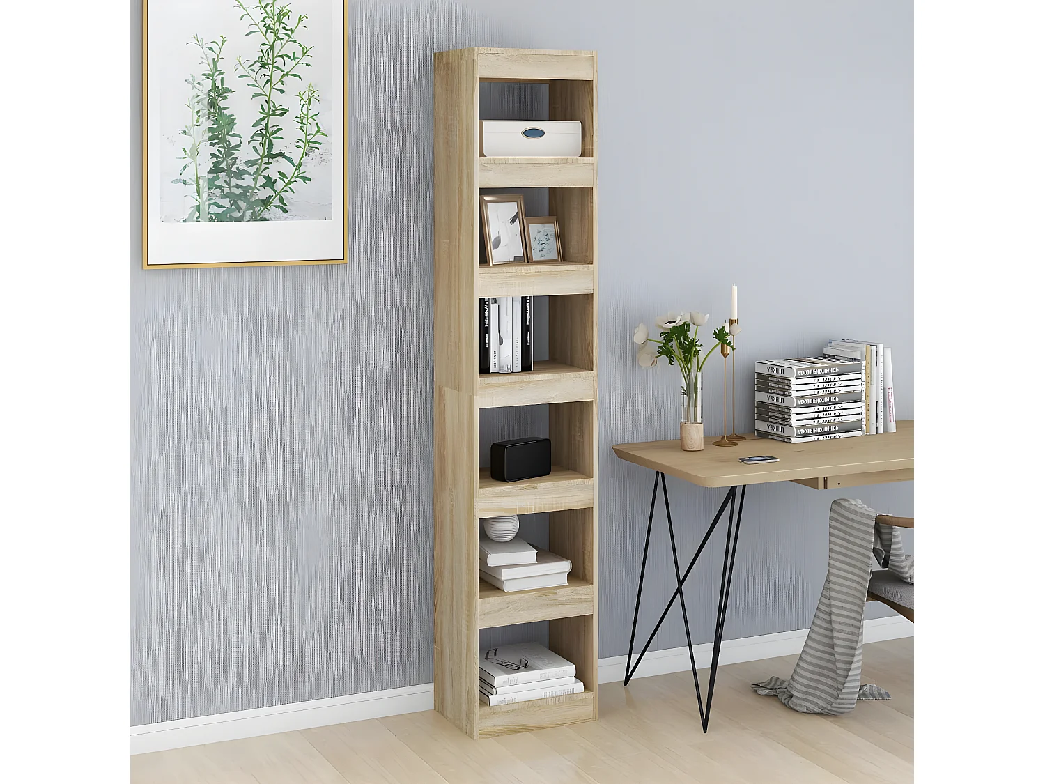 Bibliothèque/Séparateur de pièce Chêne Sonoma 40x30x198 cm