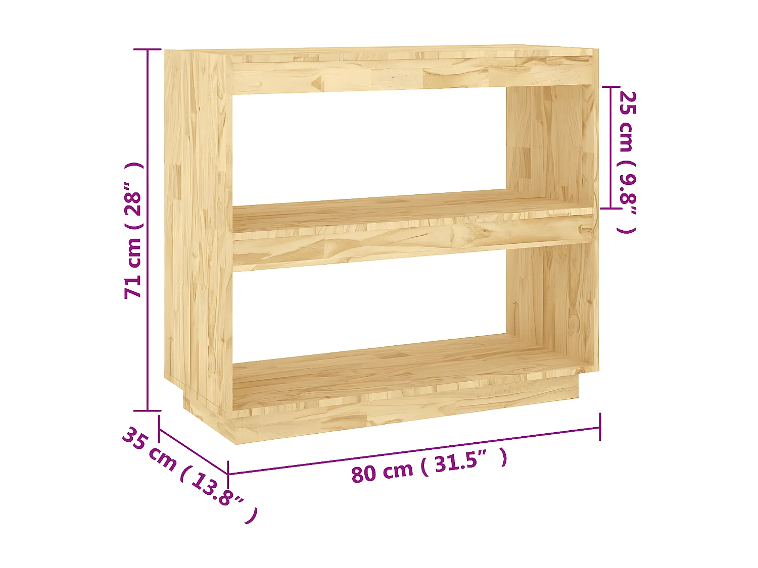 Bibliothèque 80x35x71 cm Bois de pin massif