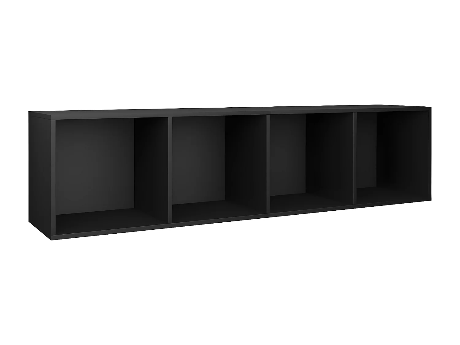 Estantería libros/mueble TV contrachapada negro 36x30x143 cm