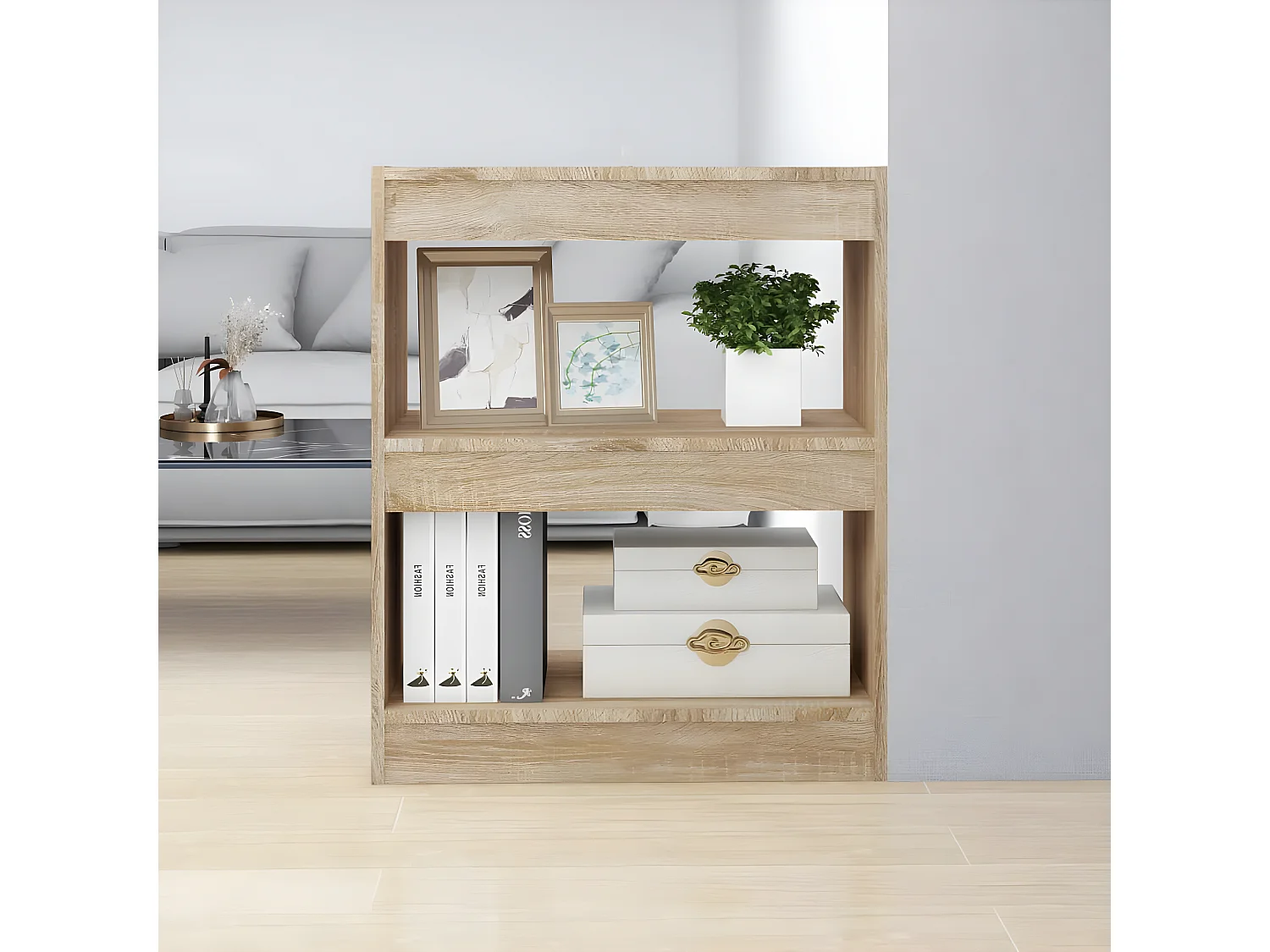 Bibliothèque/Séparateur de pièce Chêne sonoma 60x30x72 cm