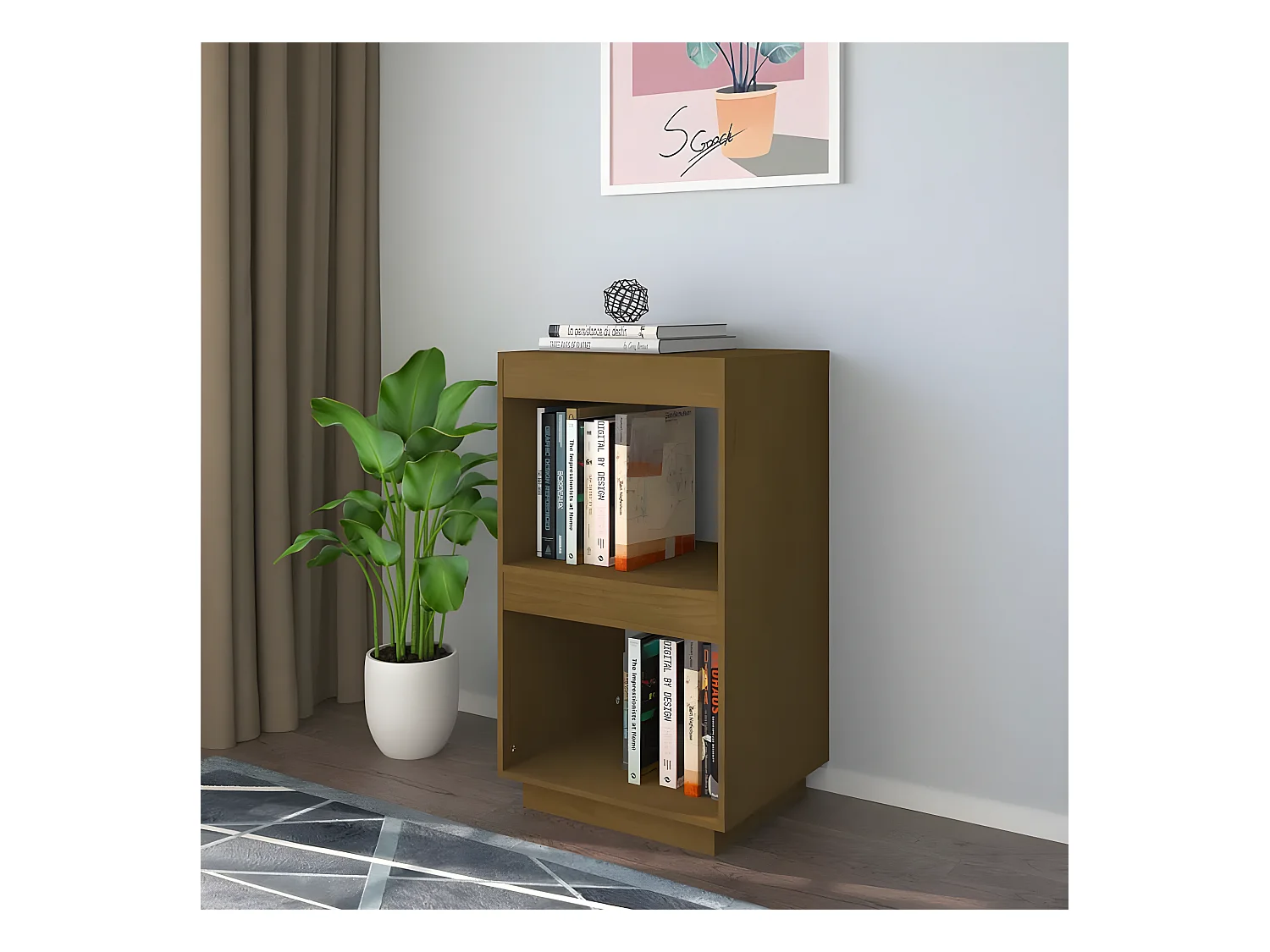 Bibliothèque Marron miel 40x35x71 cm Bois de pin massif