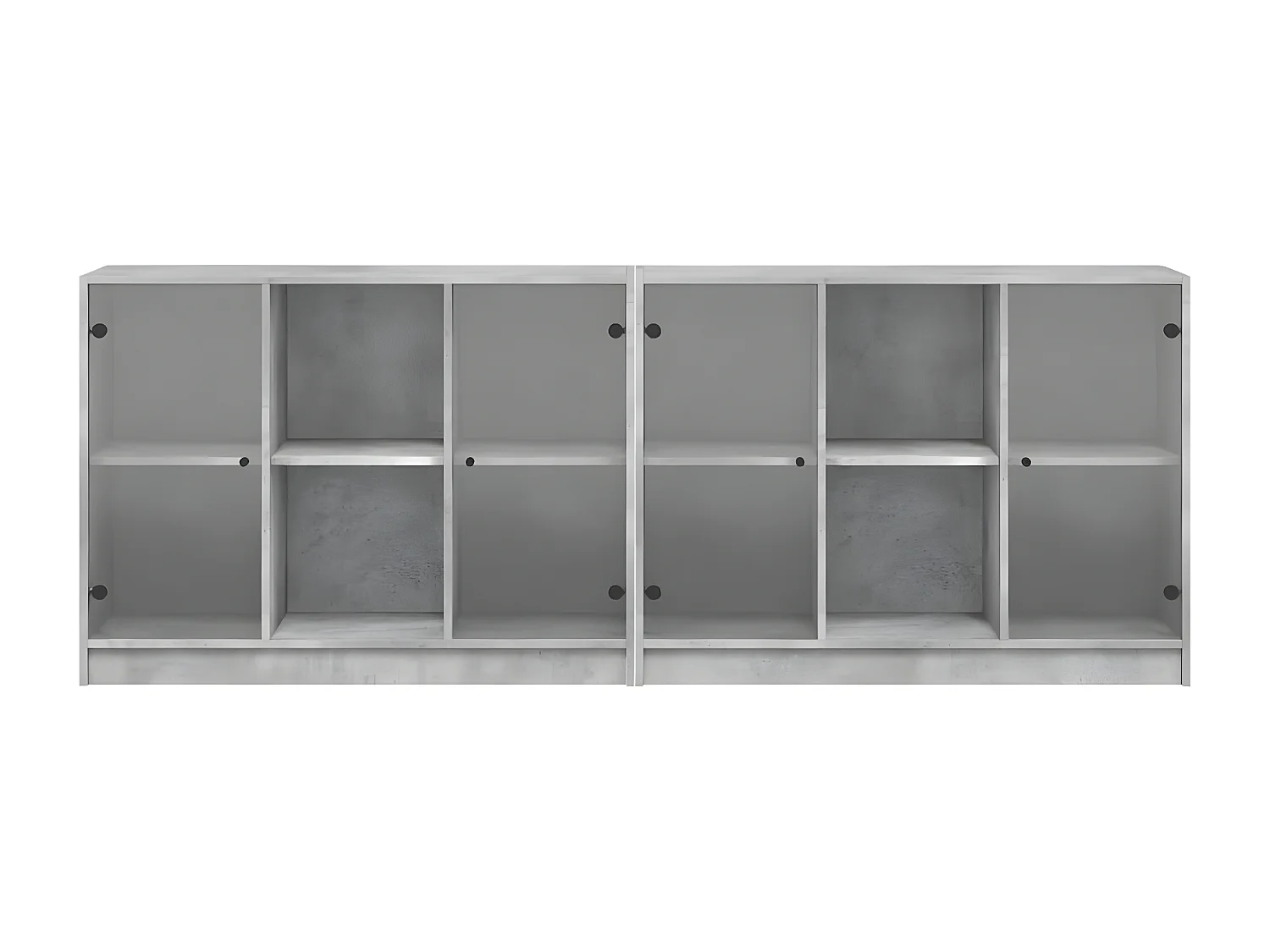 Estantería con puertas madera de ingeniería gris 204x37x75 cm