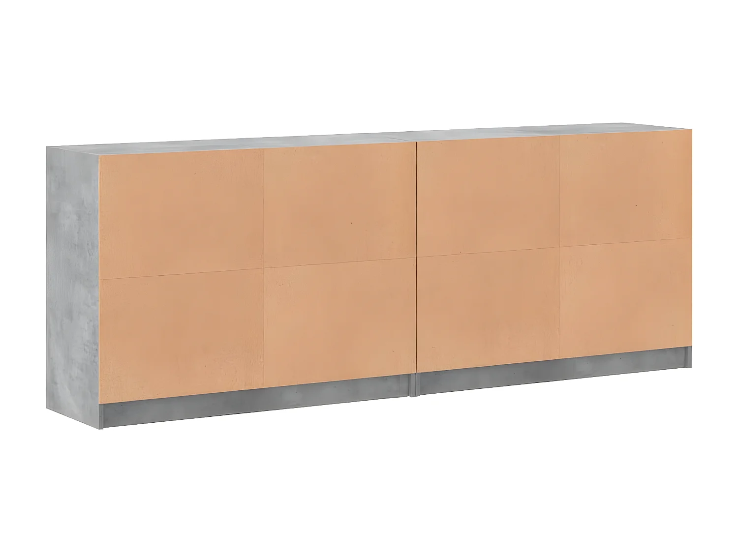 Estantería con puertas madera de ingeniería gris 204x37x75 cm