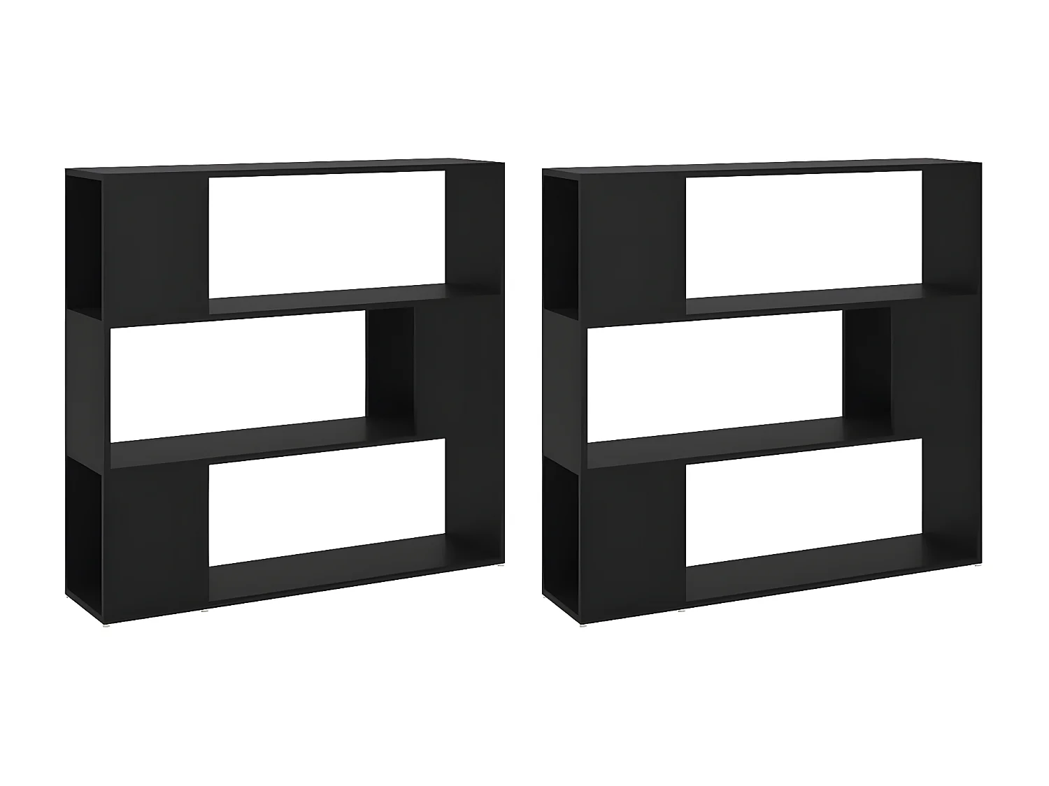 Bibliothèque/Séparateur de pièce Noir 100x24x188 cm