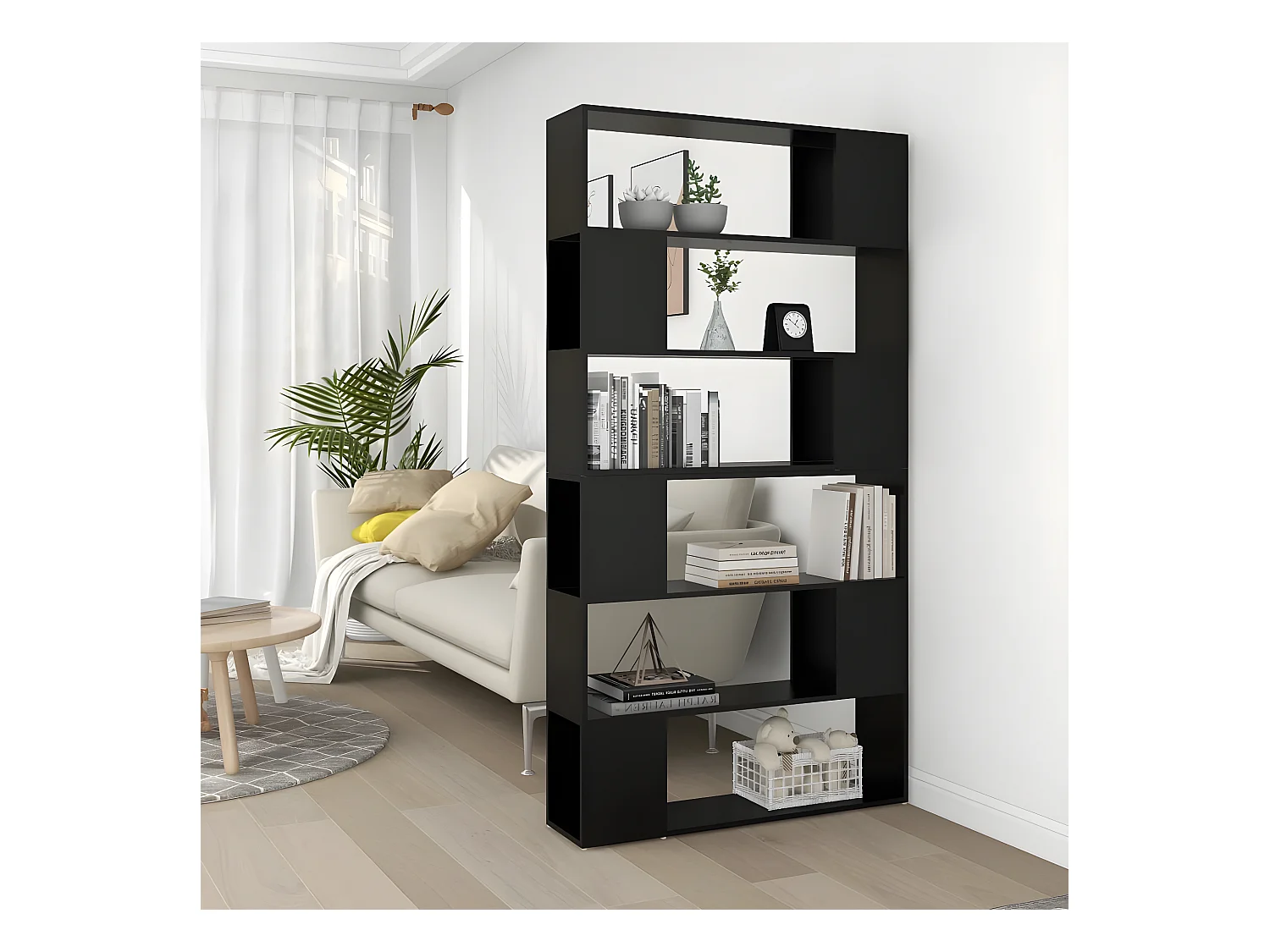 Bibliothèque/Séparateur de pièce Noir 100x24x188 cm