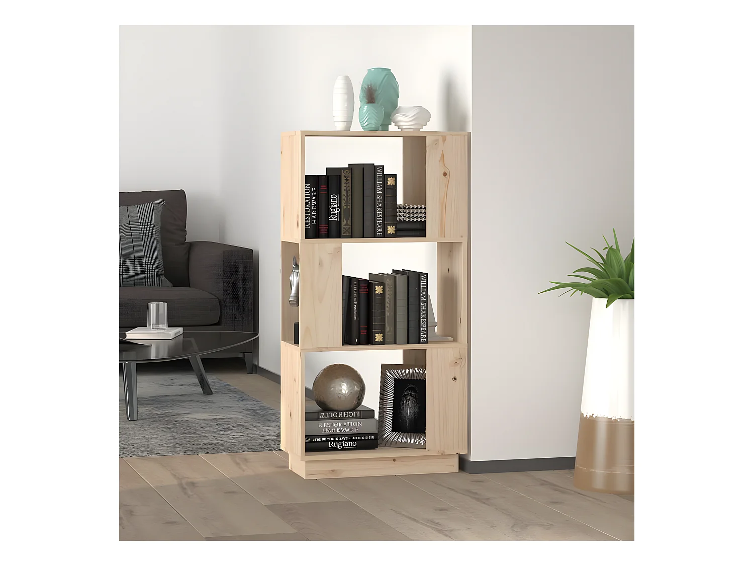Bibliothèque/Séparateur de pièce 51x25x101 cm Pin solide