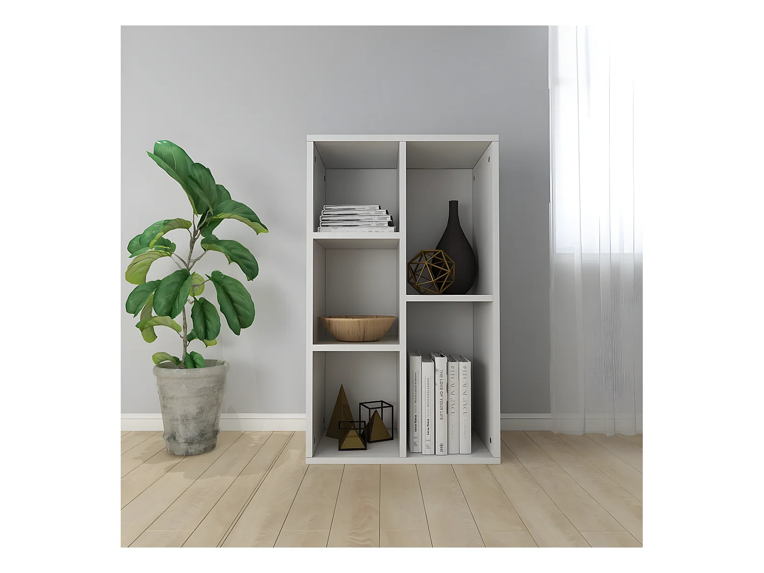 Bibliothèque/Buffet Blanc 50x25x80 cm Aggloméré