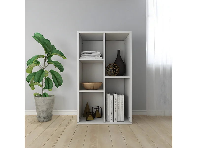 Estantería/Aparador madera contrachapada blanco 50x25x80 cm