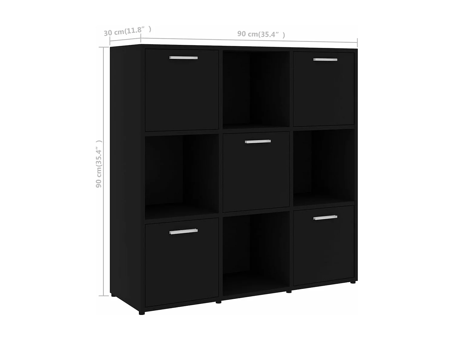 Estante 90x30x90 cm contraplacado preto