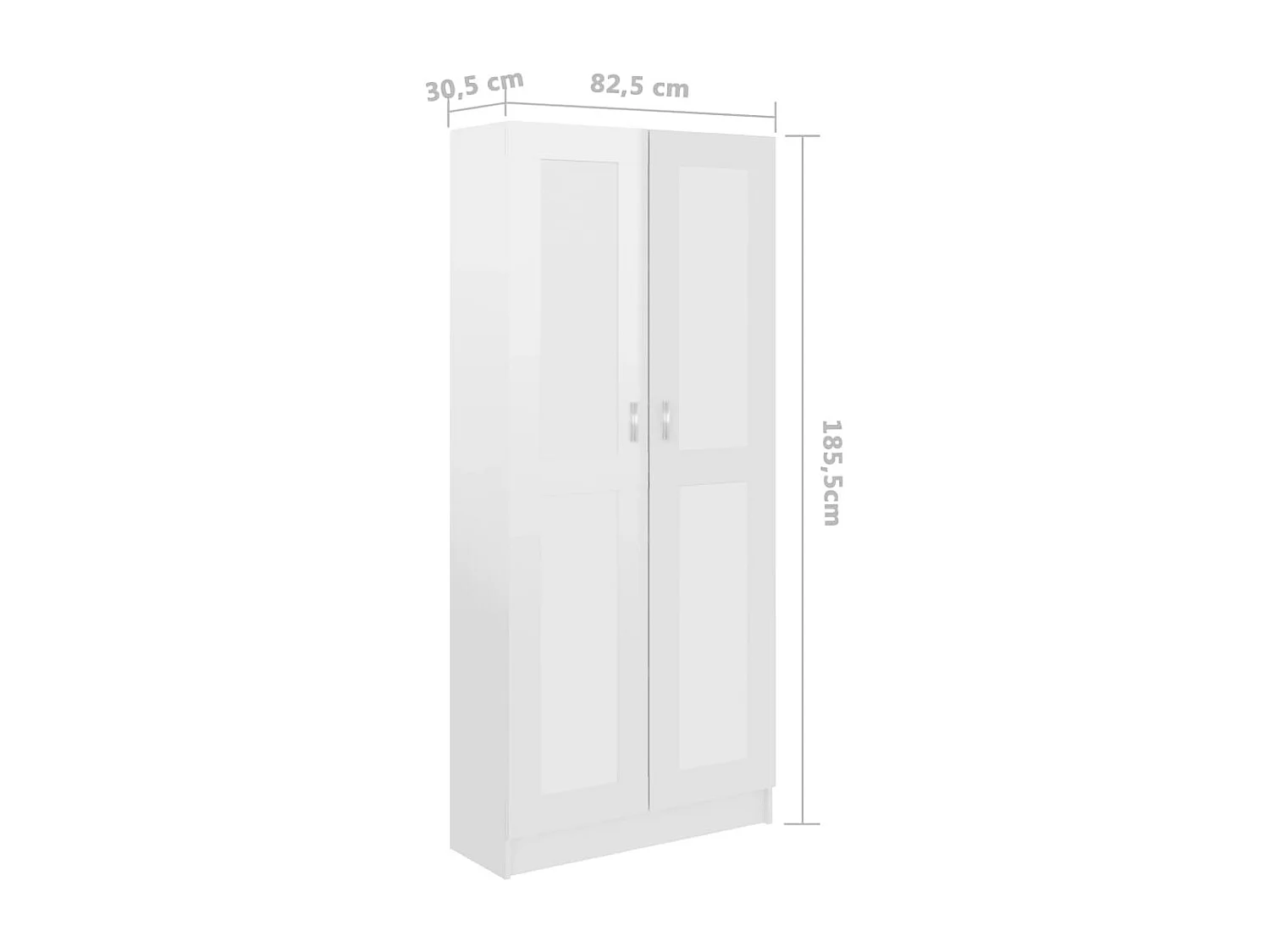 Bibliothèque Blanc brillant 82,5x30,5x185,5 cm Aggloméré