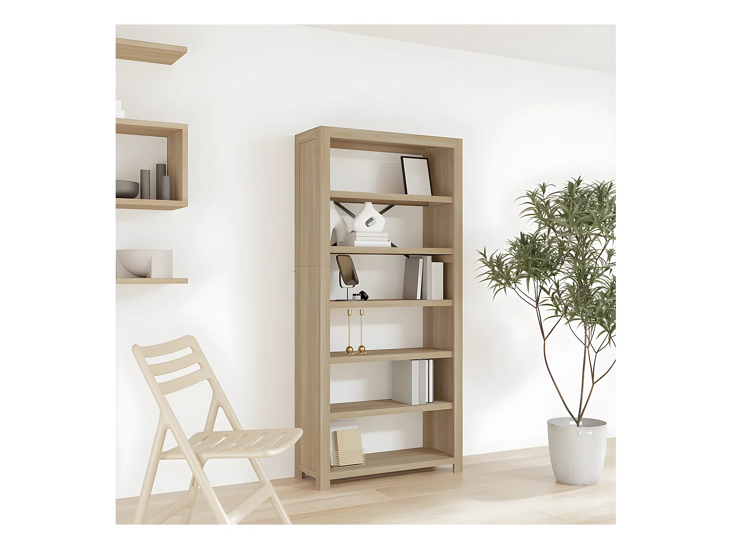 Bibliothèque 6 niveaux 80x30x170 cm Bois solide d'acacia