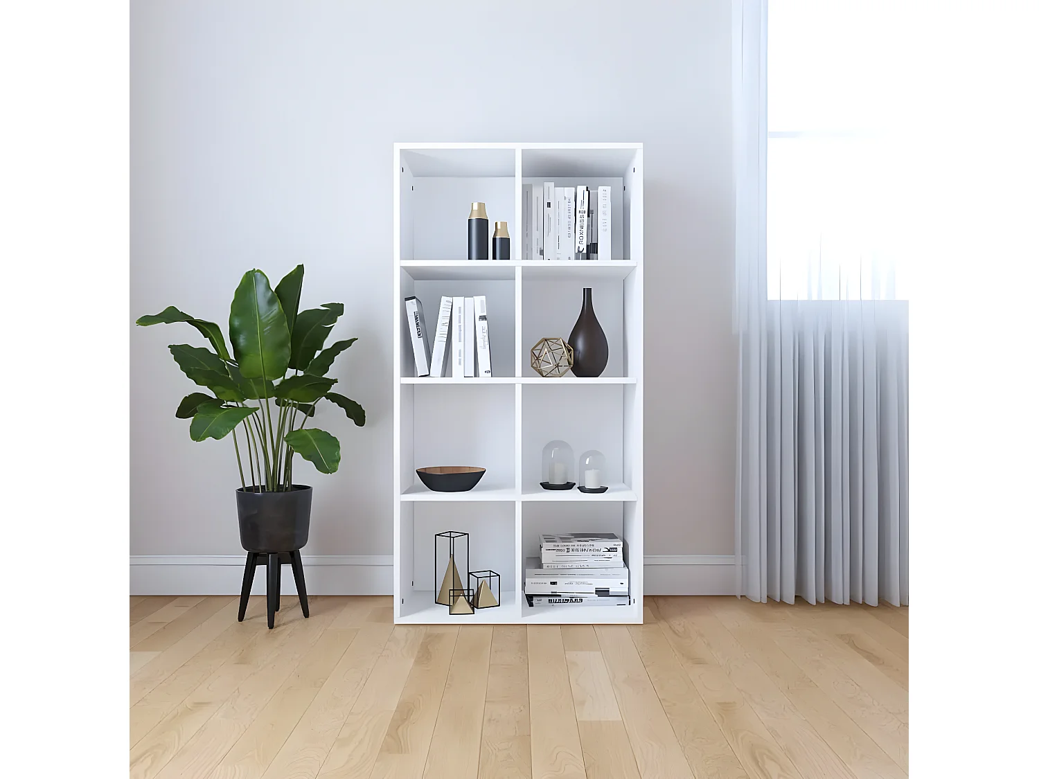 Bibliothèque/Buffet Blanc 66x30x130 cm Bois d'ingénierie