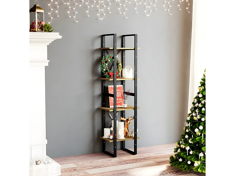 Bibliothèque à 4 niveaux Marron 40x30x140 cm Bois de pin massif