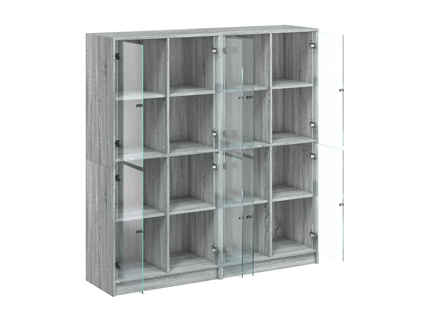 Estantería con puertas madera gris Sonoma 136x37x142 cm