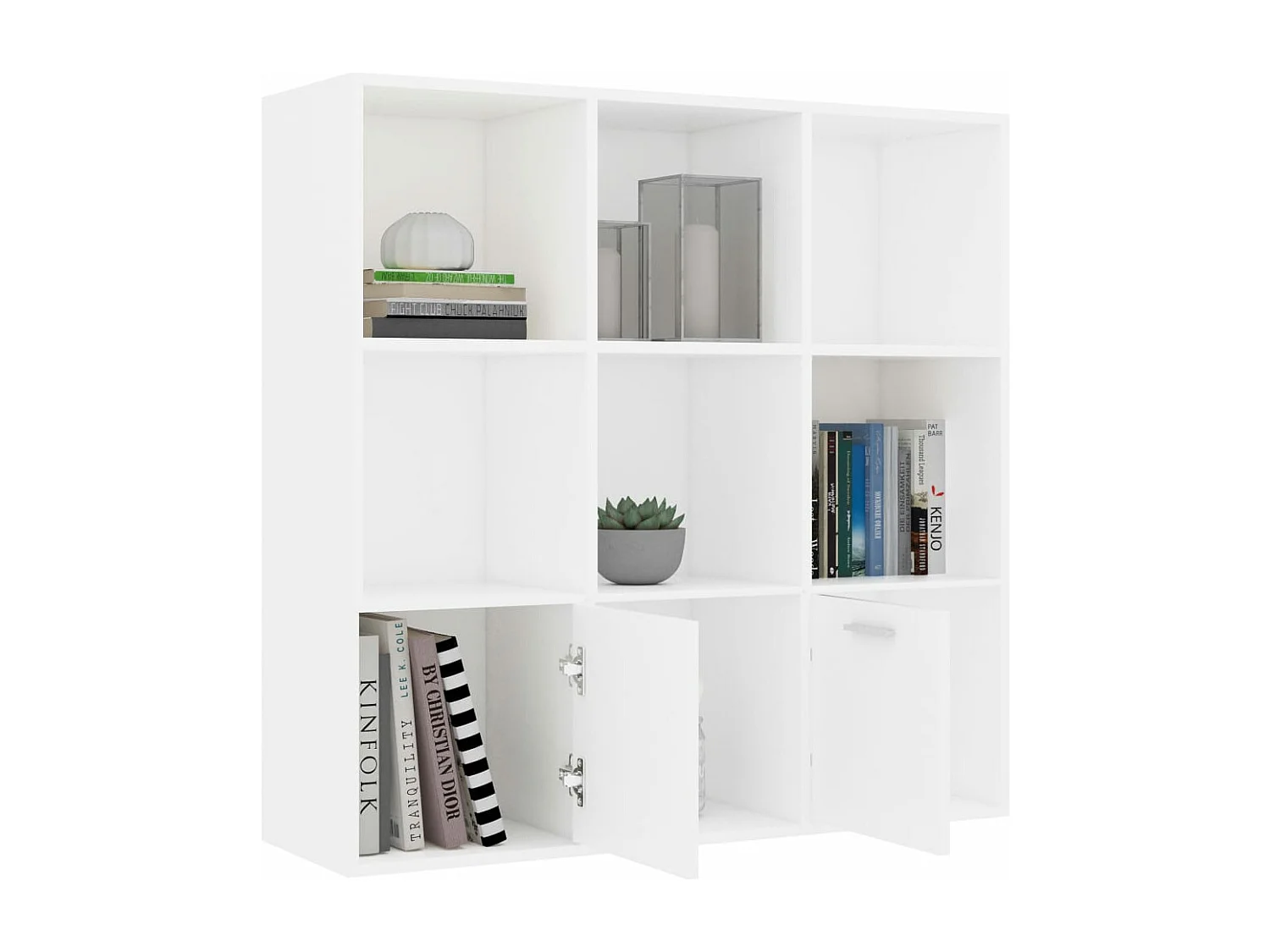 Estantería de madera contrachapada blanco 98x30x98 cm