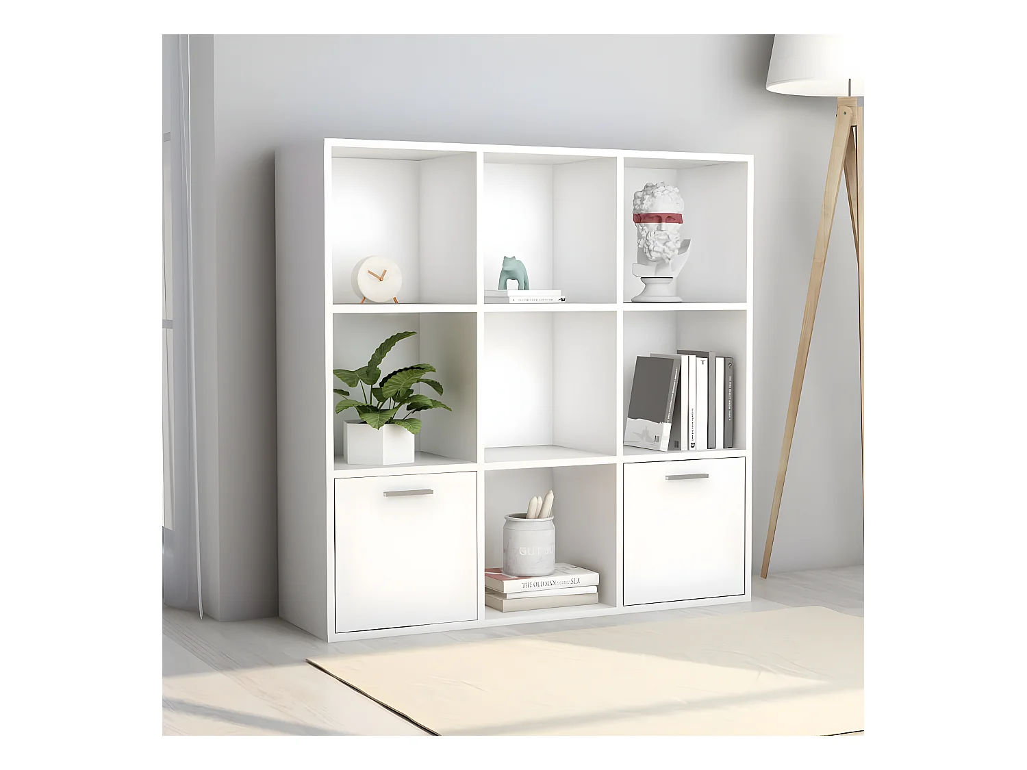 Bibliothèque Blanc 98x30x98 cm Aggloméré