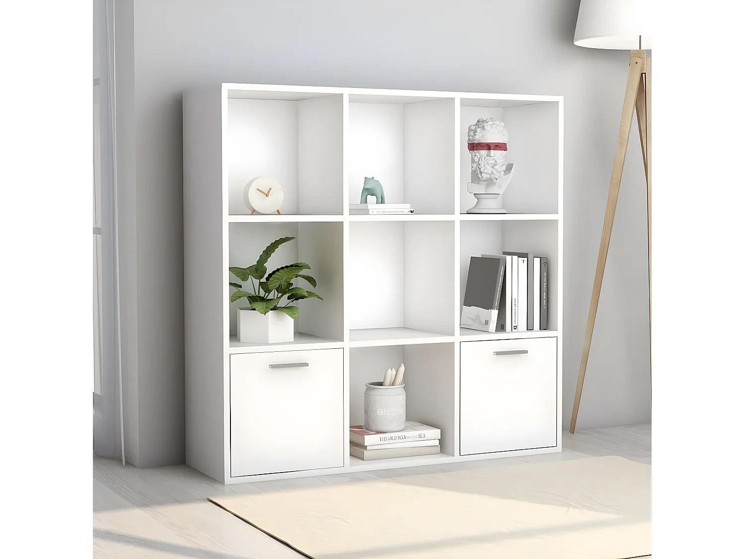 Bibliothèque Blanc 98x30x98 cm Aggloméré