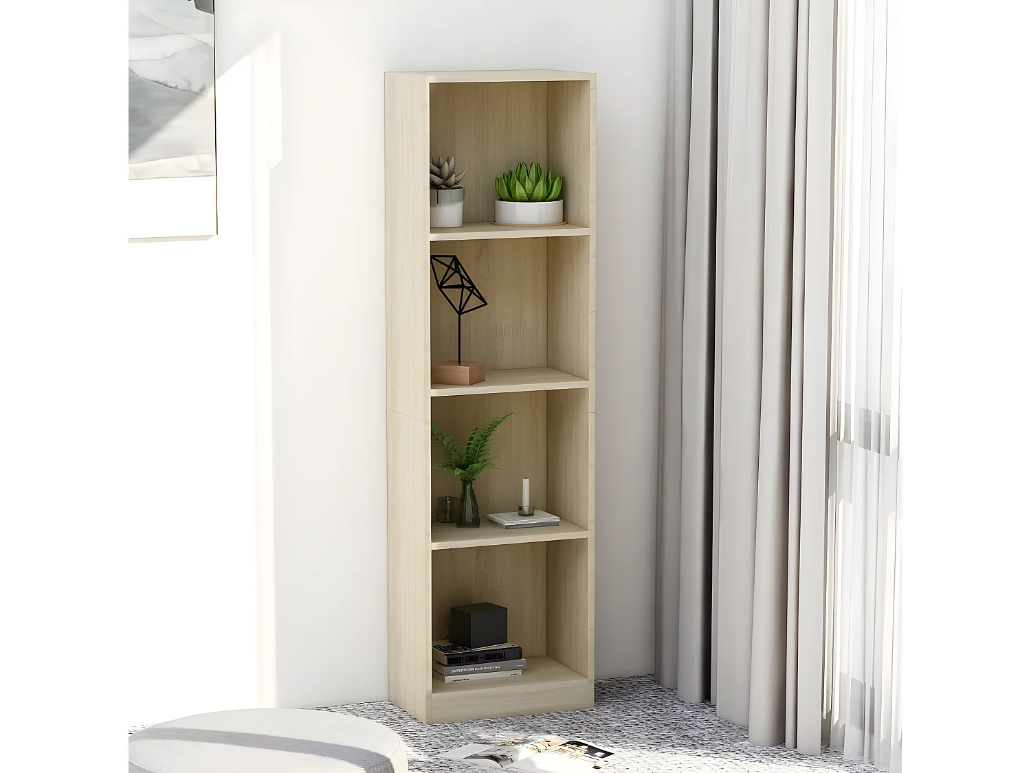 Bibliothèque à 4 niveaux Chêne sonoma 40x24x142 cm Aggloméré