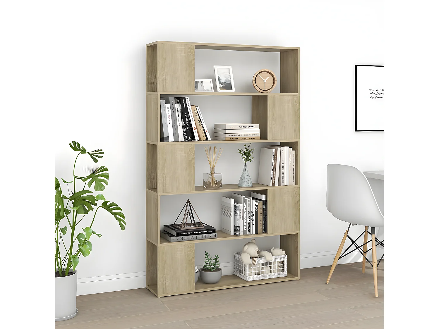 Bibliothèque/Séparateur de pièce Chêne sonoma 100x24x155 cm