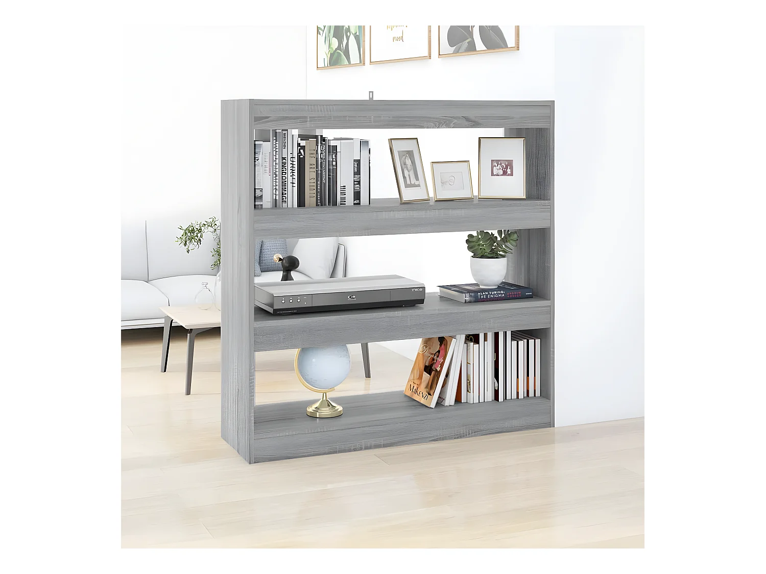 Bibliothèque/Séparateur de pièce Sonoma gris 100x30x103 cm