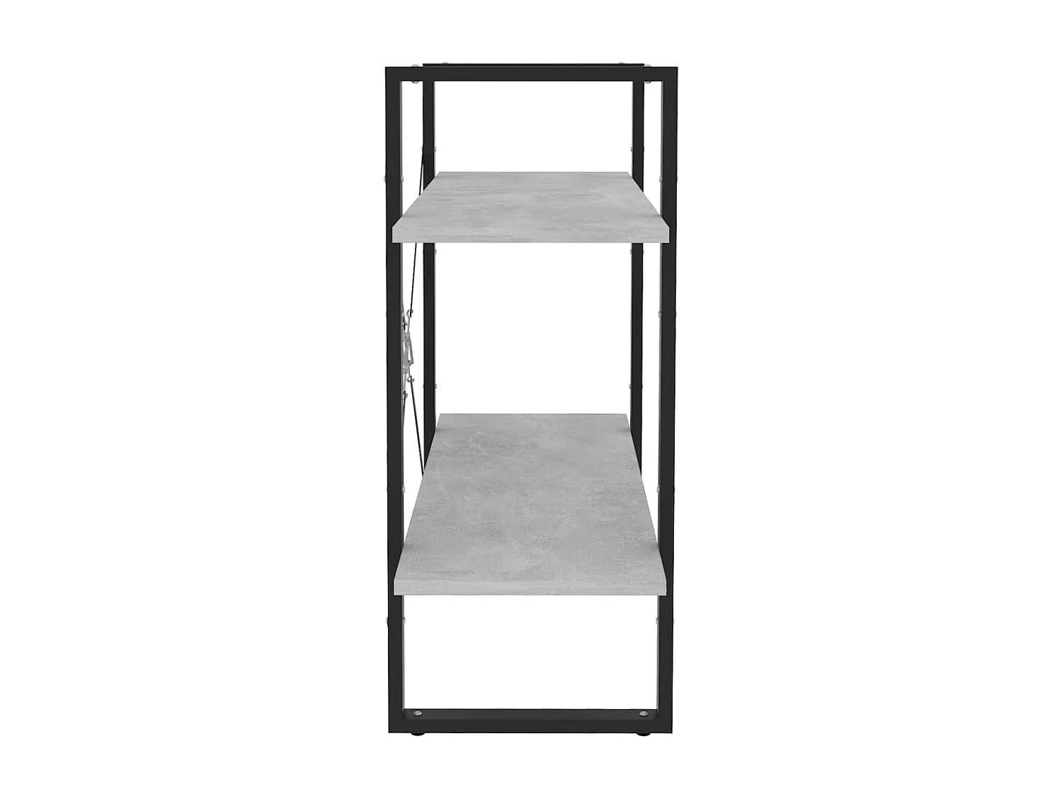 Bibliothèque à 2 niveaux Gris béton 80x30x70 cm Aggloméré