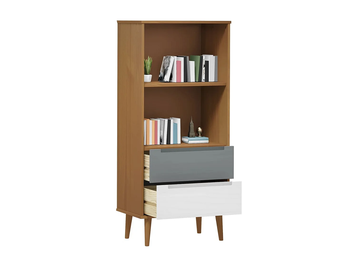 Estante MOLDE 60x35x133,5 cm pinho maciço castanho