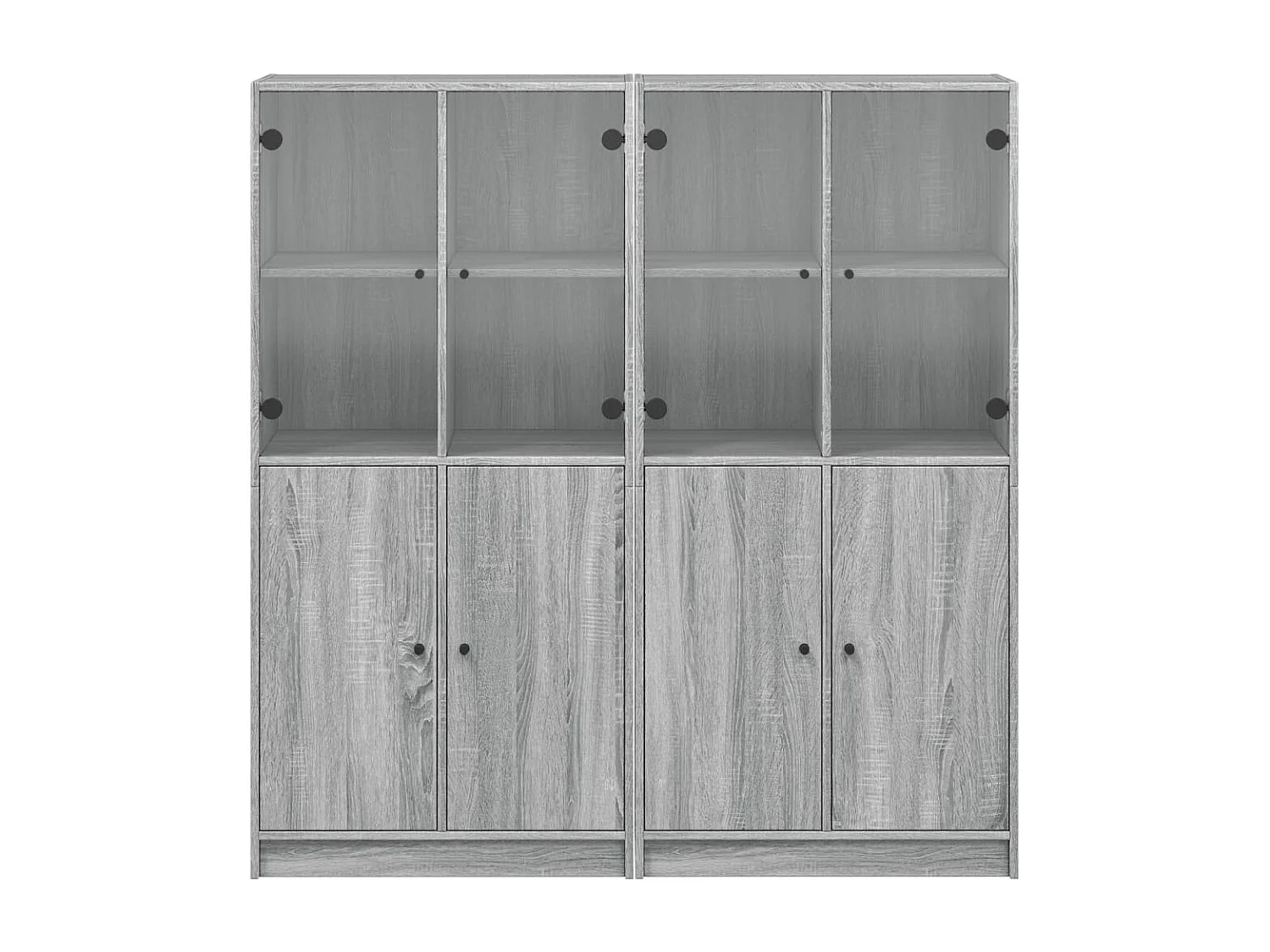 Estantería con puertas madera gris Sonoma 136x37x142 cm