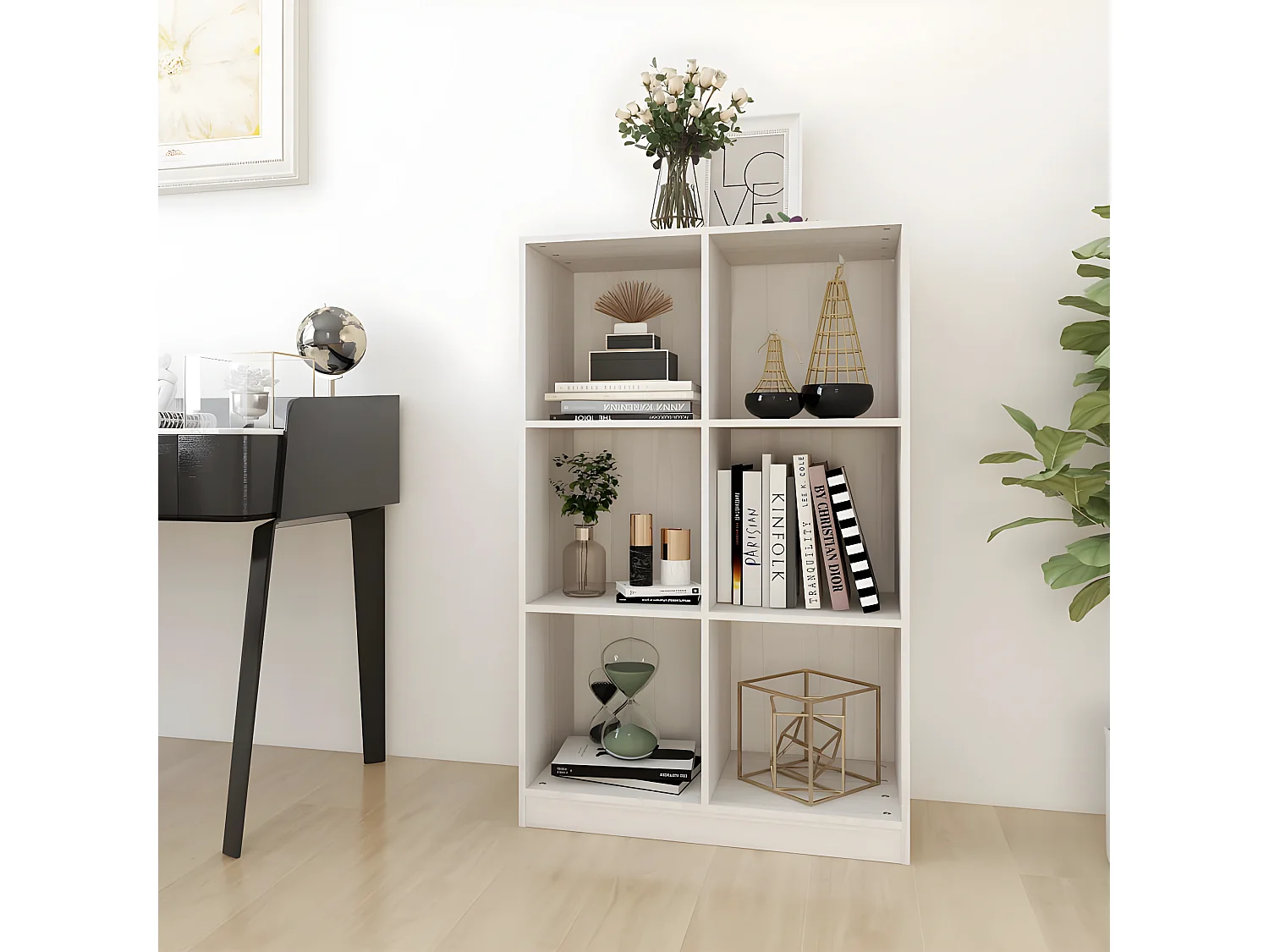 Bibliothèque Blanc 70x33x110 cm Bois de pin massif