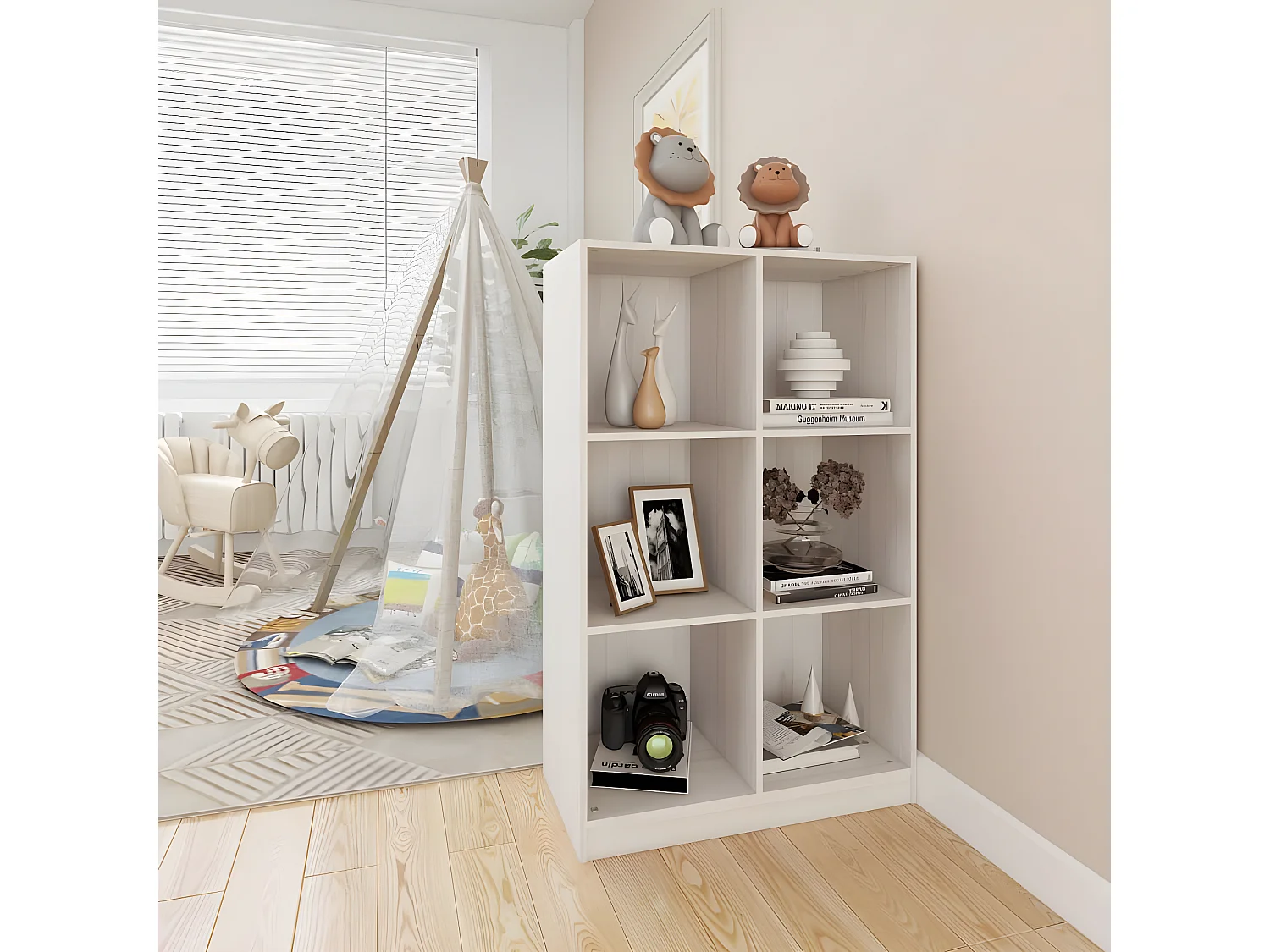 Bibliothèque Blanc 70x33x110 cm Bois de pin massif