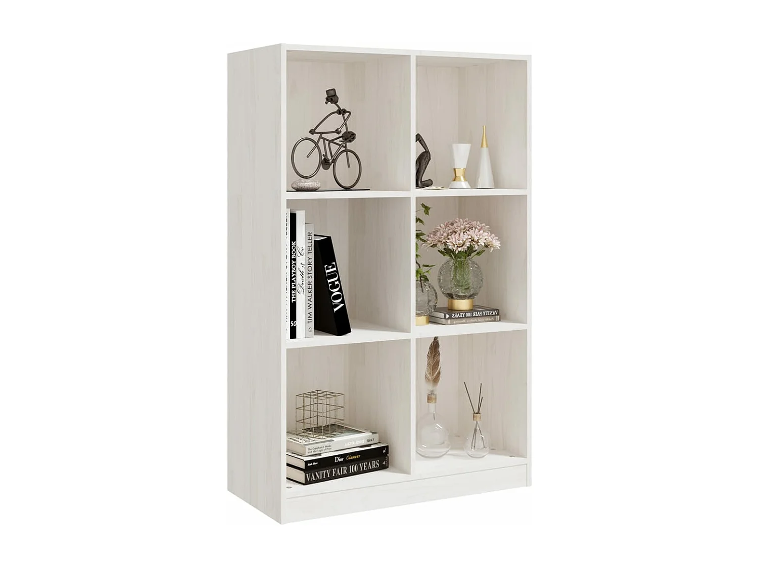 Bibliothèque Blanc 70x33x110 cm Bois de pin massif